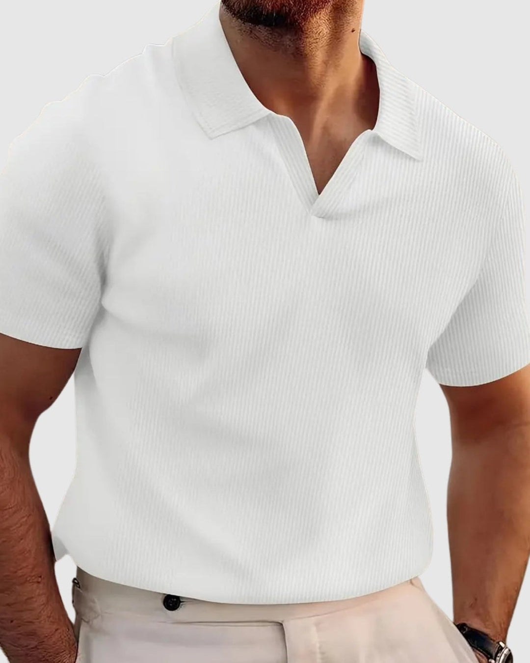 Libuše – Rebrasta majica s V-izrezom