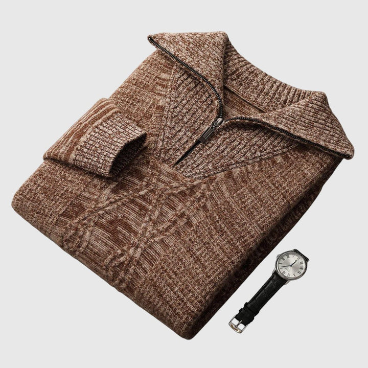 Libuše - Pulover s zipom Taranto od merino vune