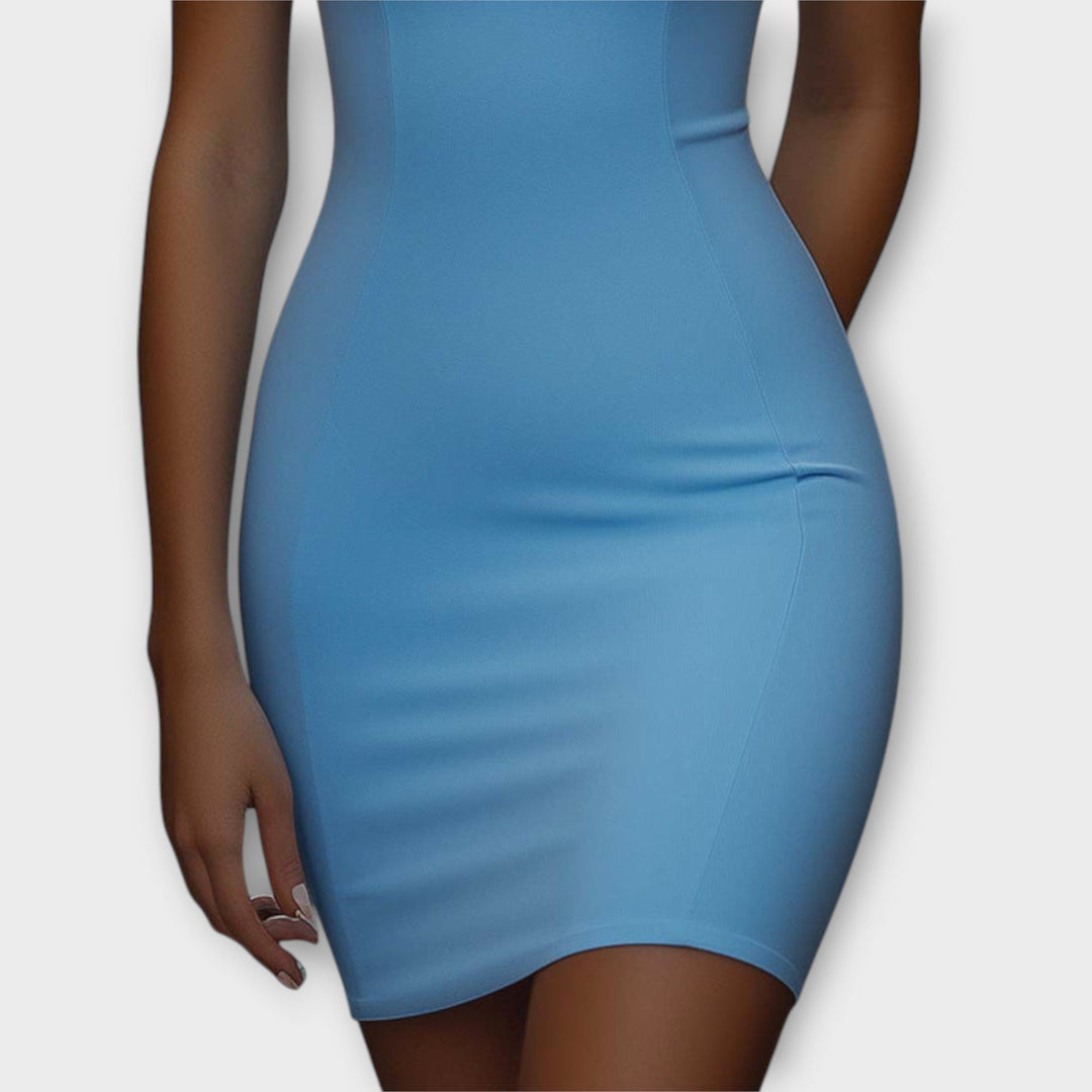 Maja - Plava elastična bodycon mini haljina
