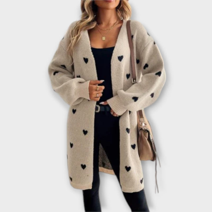 Julia - Cardigan s uzorkom srca