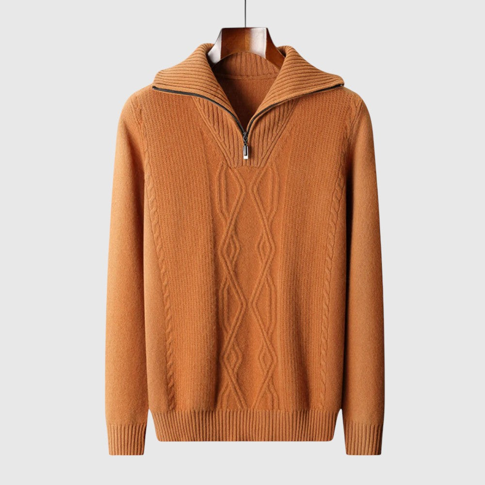 Libuše - Pulover s zipom Taranto od merino vune