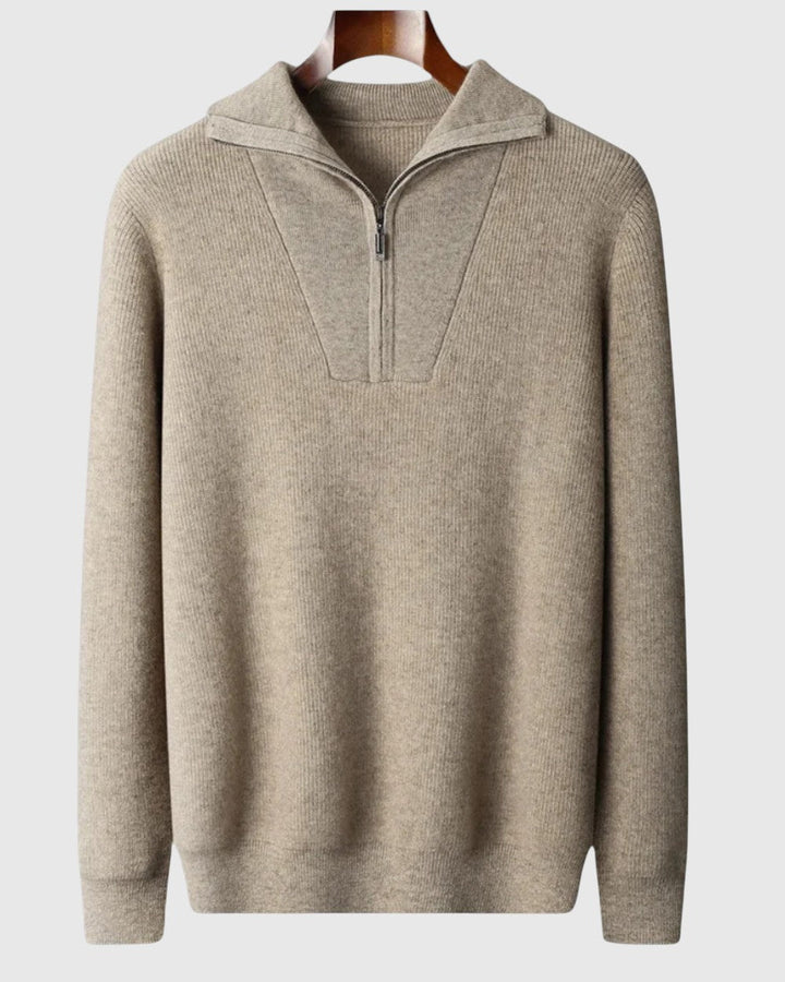 Libuše - Pulover Portofino od kašmira s polovičnim zatvaračem