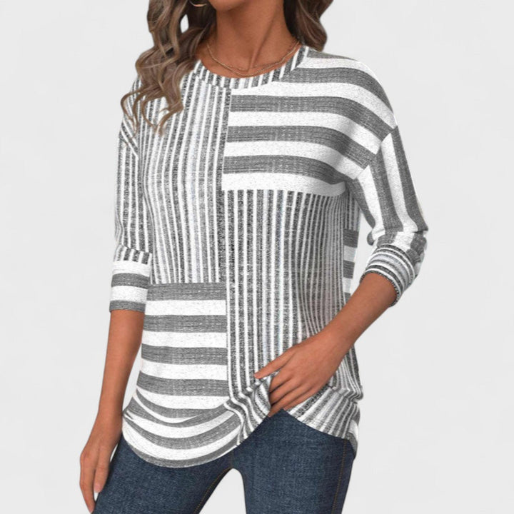 Olga - Prugasta bluza od zračnog materijala