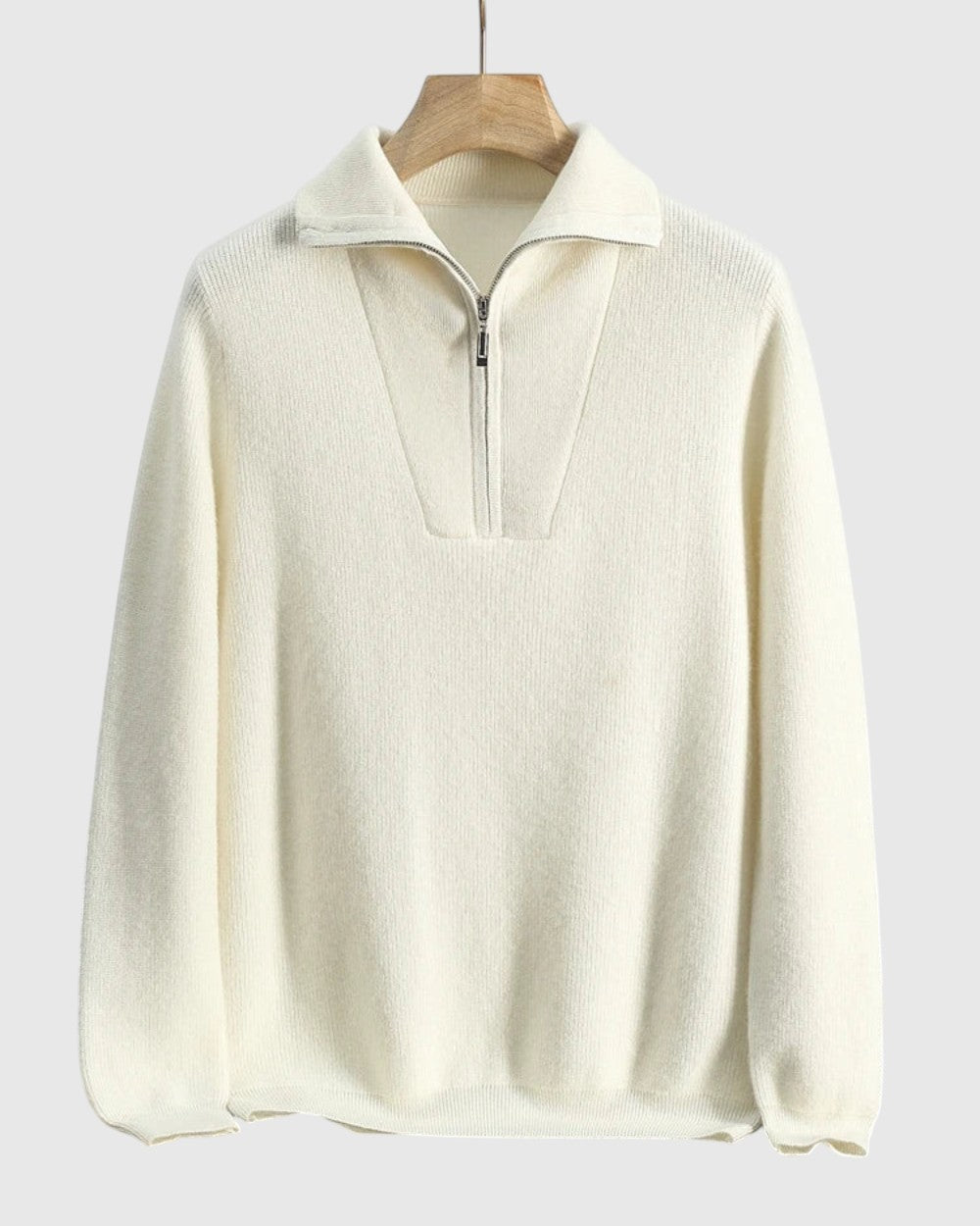 Libuše - Pulover Portofino od kašmira s polovičnim zatvaračem