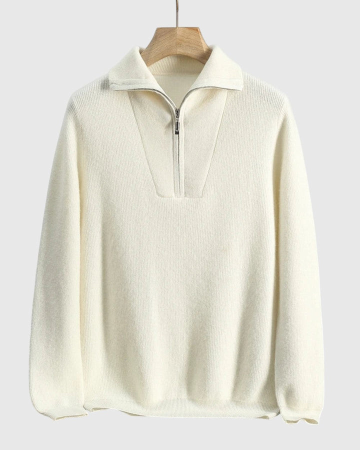 Libuše - Pulover Portofino od kašmira s polovičnim zatvaračem