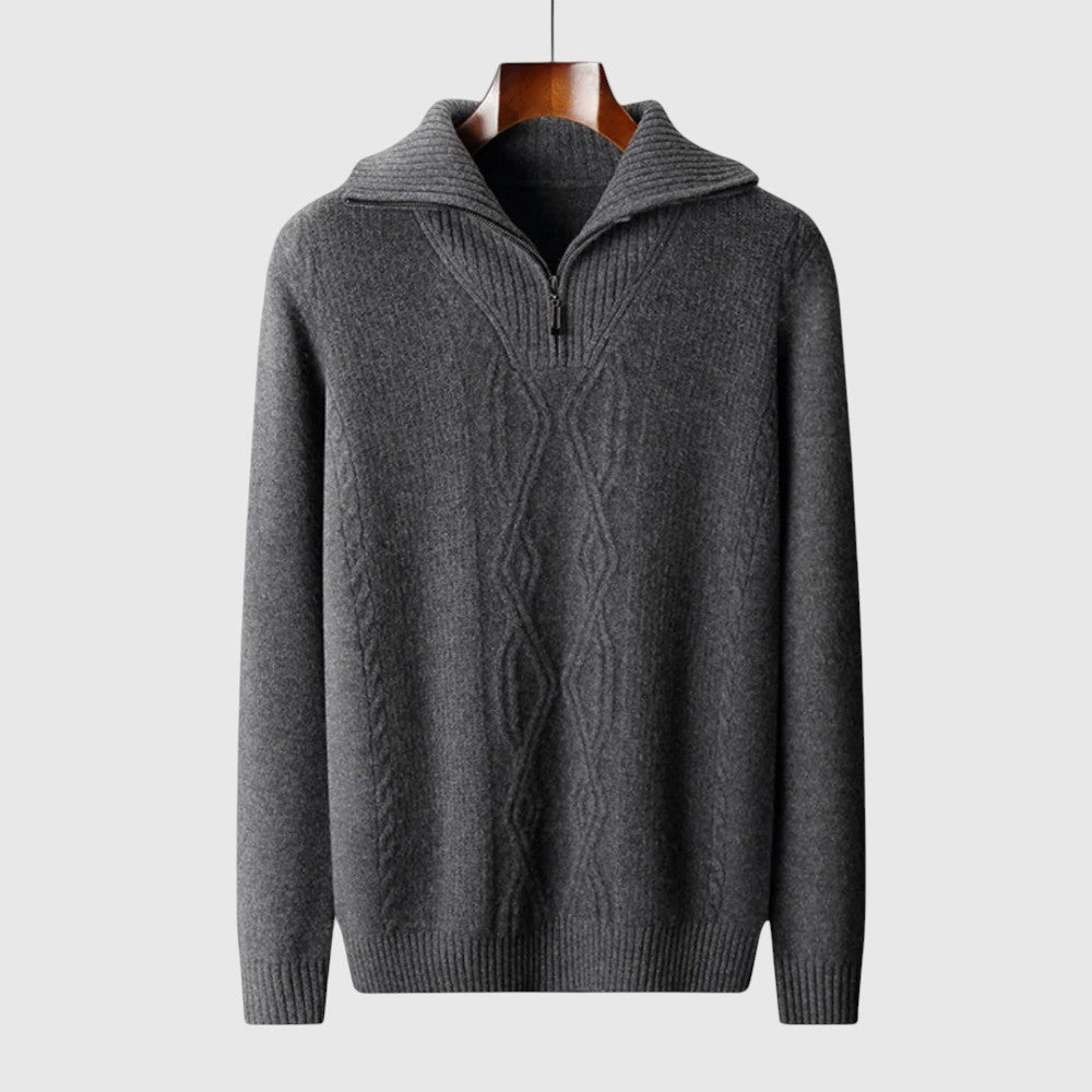 Libuše - Pulover s zipom Taranto od merino vune