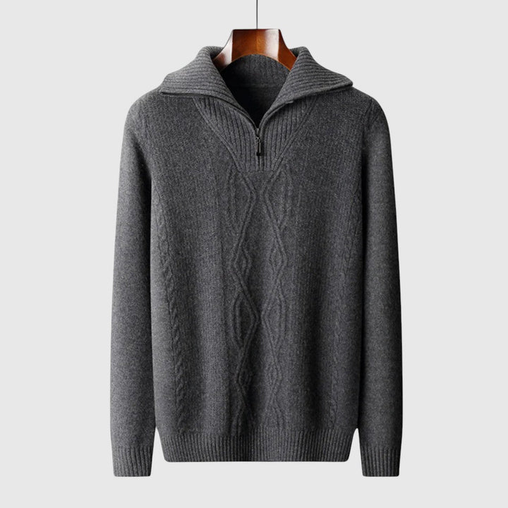 Libuše - Pulover s zipom Taranto od merino vune