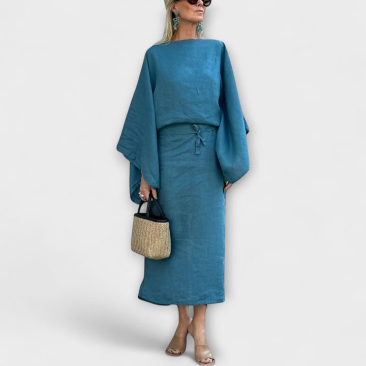 Dana - Kimono haljina izrađena od lana i pamuka