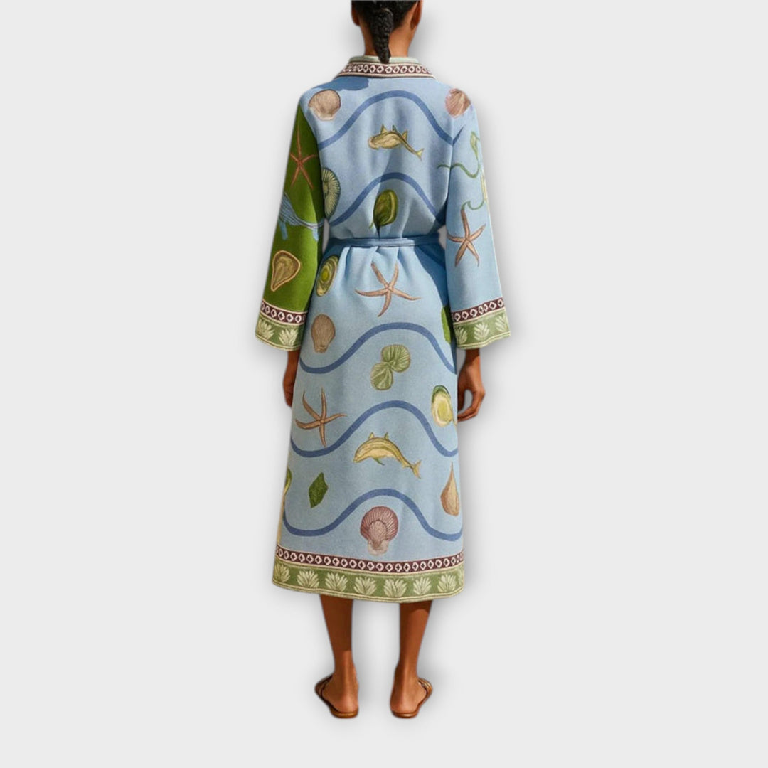 Jule - Tiskane midi haljine od twilla s pojasom