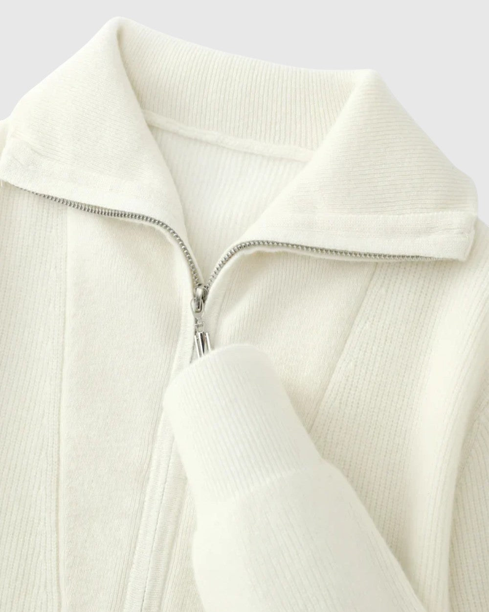 Libuše - Pulover Portofino od kašmira s polovičnim zatvaračem