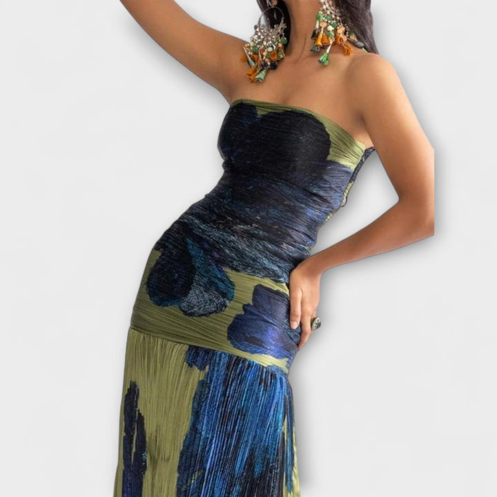 Noelle - Midi haljina bez naramenica