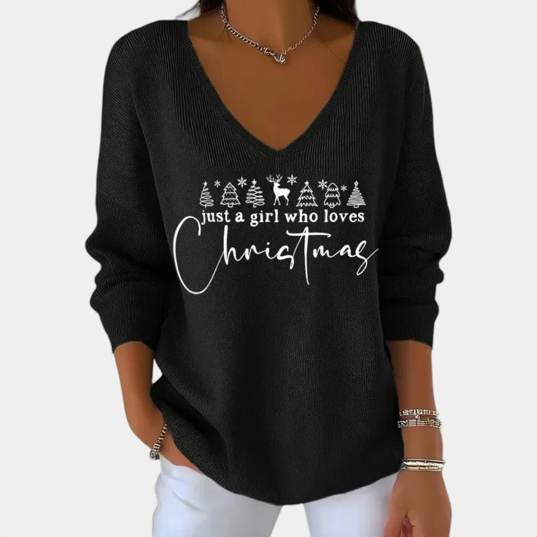 Tjaša – Mekani božićni pulover s visokim ovratnikom