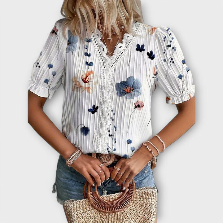 Emily - Modna bluza s V-izrezom