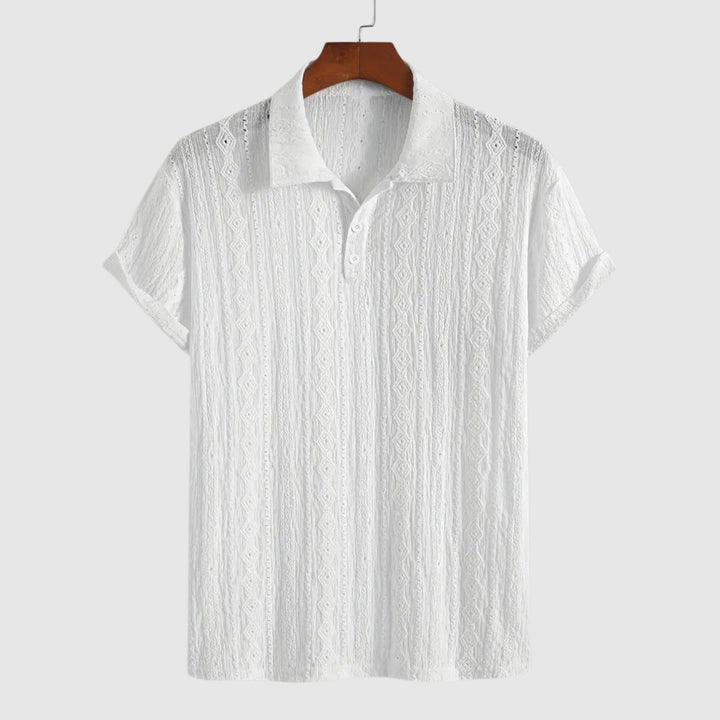 Libuše – Nježna pletena polo majica s teksturiranim dizajnom