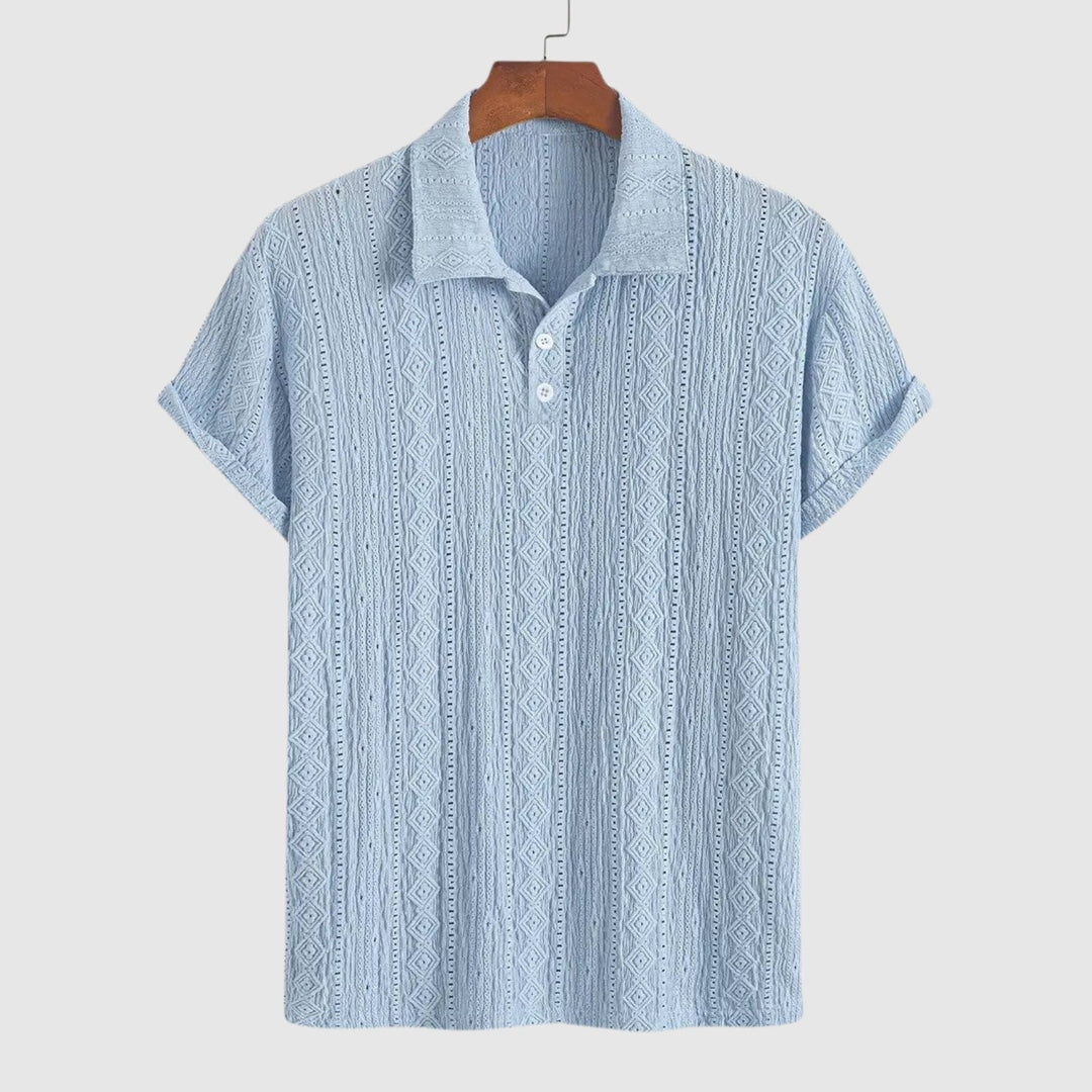 Libuše – Nježna pletena polo majica s teksturiranim dizajnom