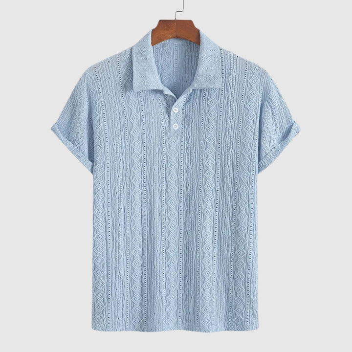 Libuše – Nježna pletena polo majica s teksturiranim dizajnom