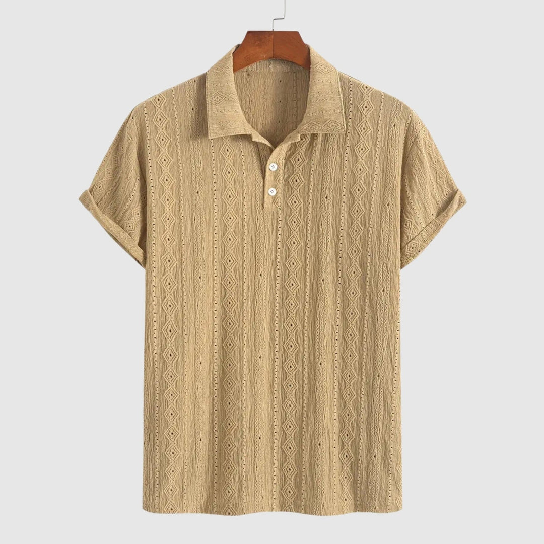 Libuše – Nježna pletena polo majica s teksturiranim dizajnom