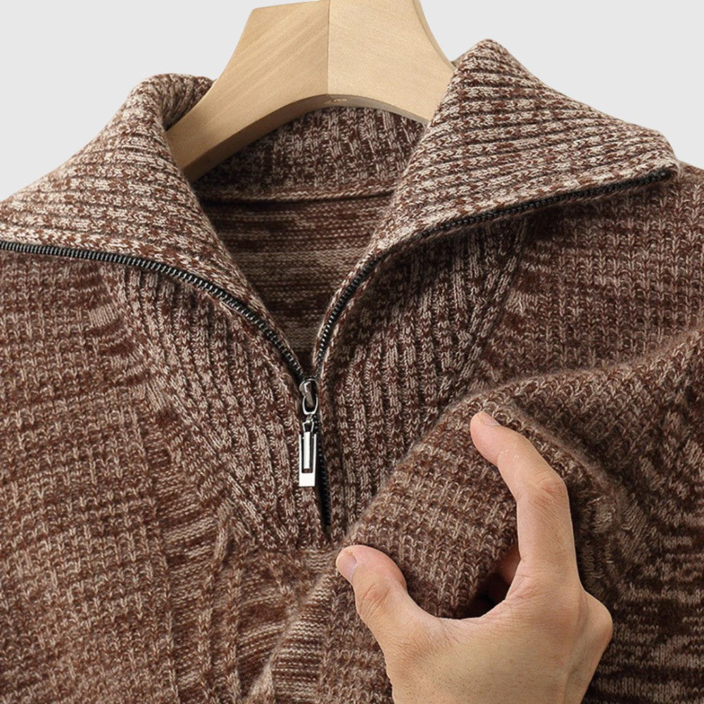 Libuše - Pulover s zipom Taranto od merino vune