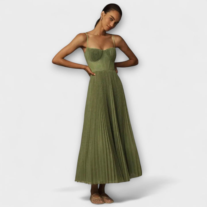 Marilyn - Midi Tylasta Nabranega Krila haljina s Bustierjem