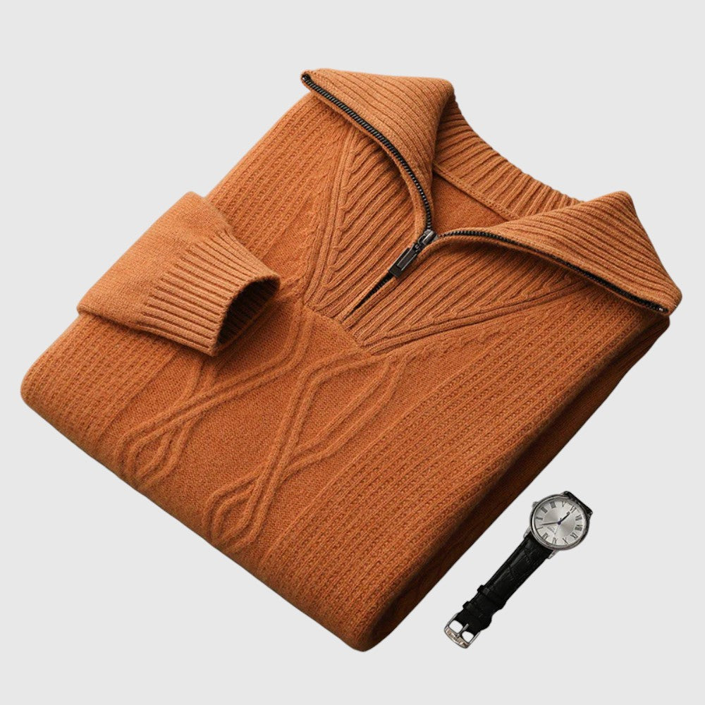 Libuše - Pulover s zipom Taranto od merino vune