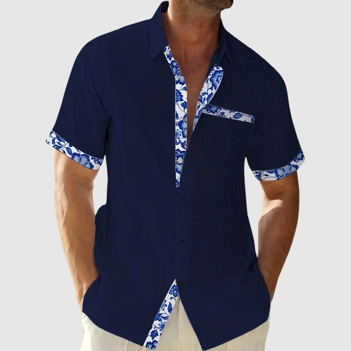 Libuše – Košulja s kratkim rukavima i kontrastnim detaljima