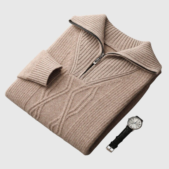 Libuše - Pulover s zipom Taranto od merino vune