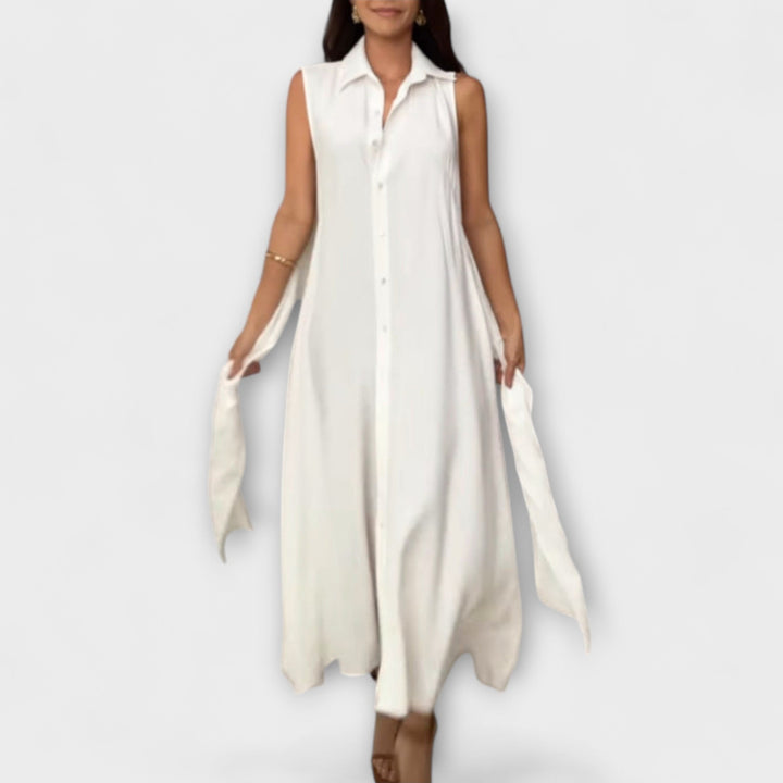 Mira - Impresivne midi haljine s jednobojnim kopčanjem i detaljem za vezivanje