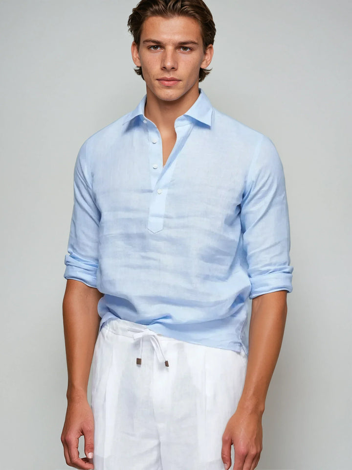 Lanena Pop-over Košulja - Svijetlo Plava