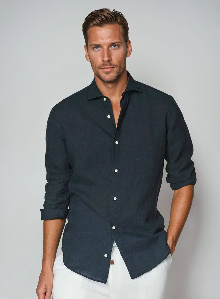 Esencijalna Lanena Srajca - Pomorsko Modra