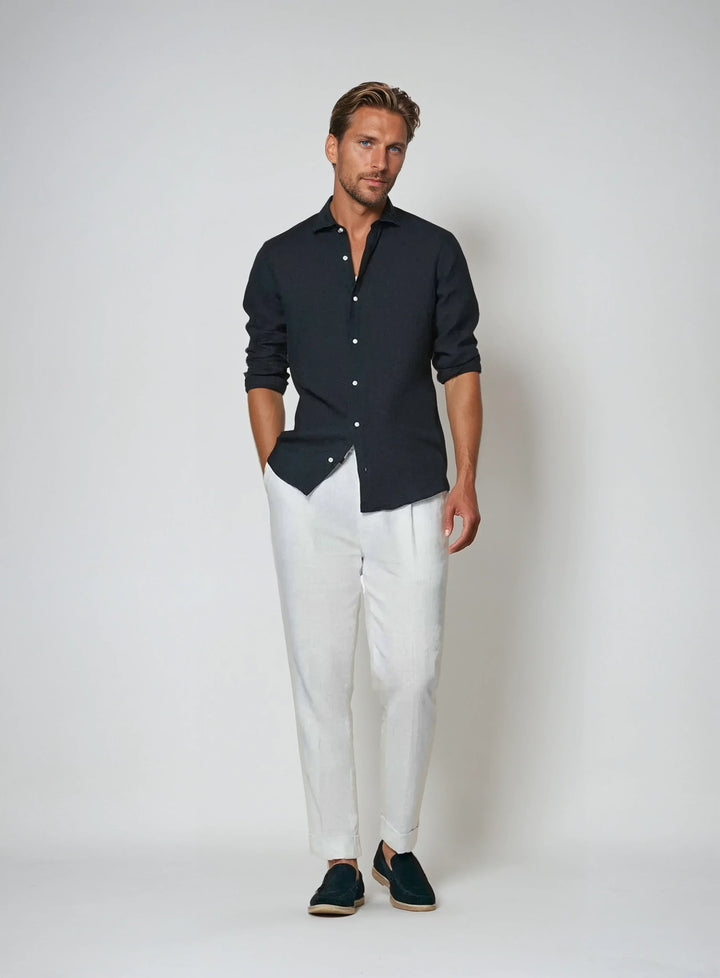 Esencijalna Lanena Srajca - Pomorsko Modra