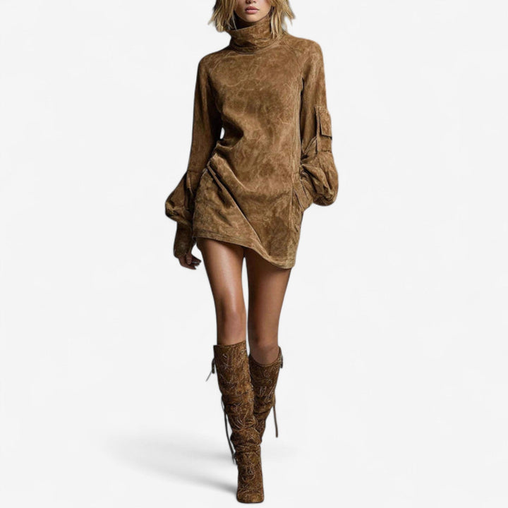 Tania™ Mini haljina s visokim ovratnikom