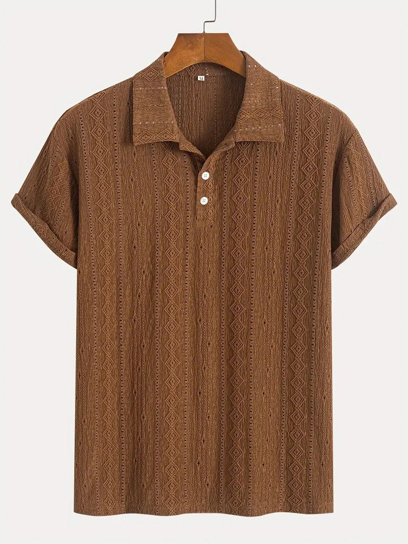 Libuše – Nježna pletena polo majica s teksturiranim dizajnom