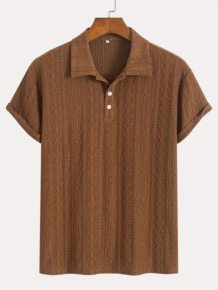 Libuše – Nježna pletena polo majica s teksturiranim dizajnom