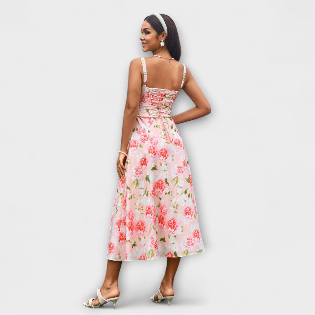 Nada - Roza top haljina s detaljem proreza