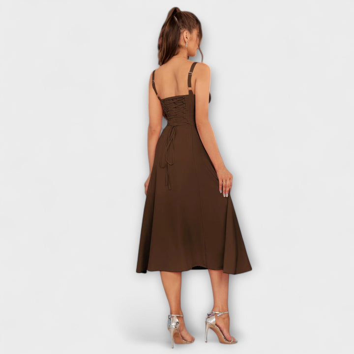 Nada - Roza top haljina s detaljem proreza