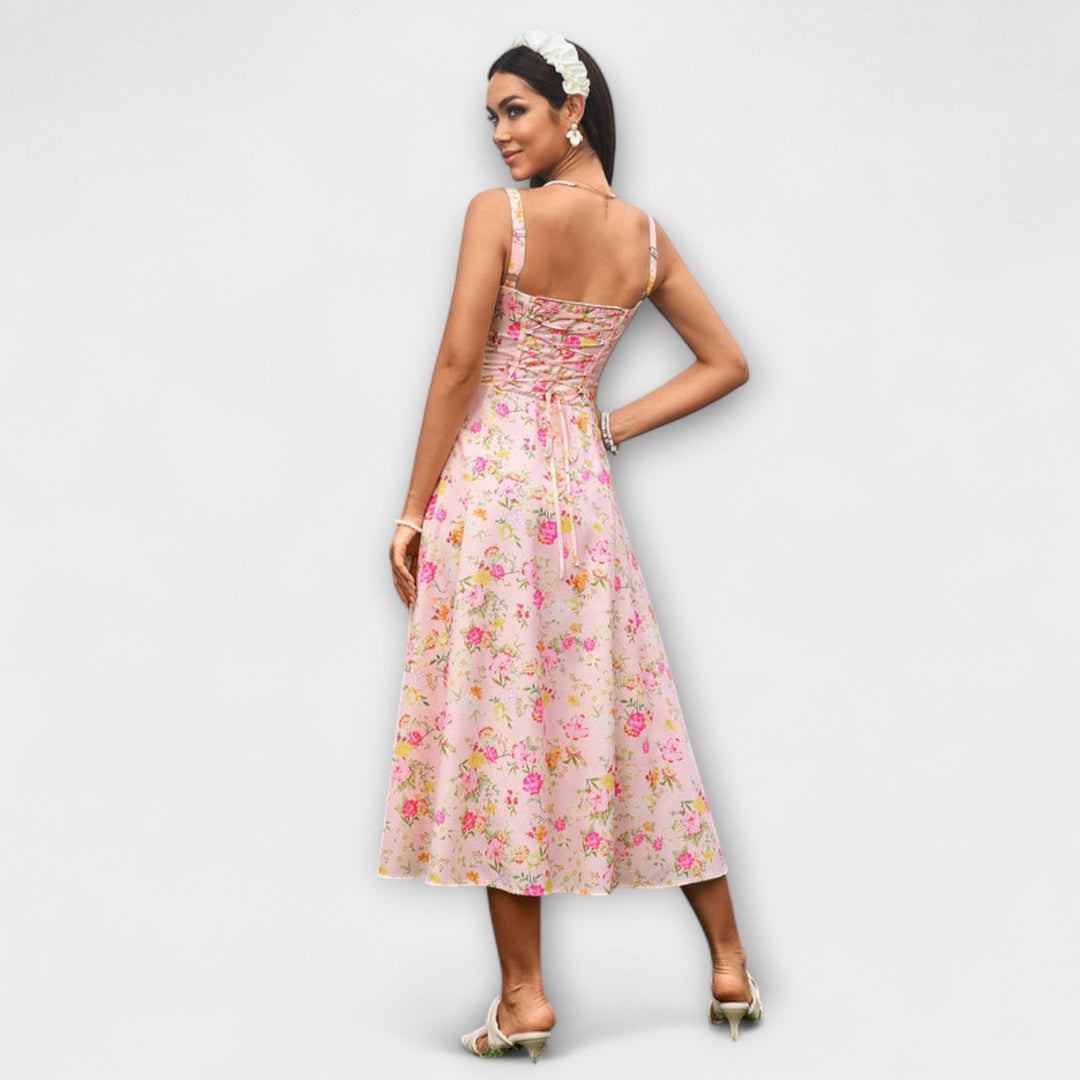 Nada - Roza top haljina s detaljem proreza