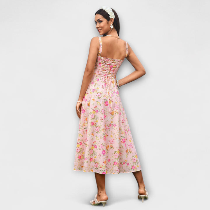 Nada - Roza top haljina s detaljem proreza