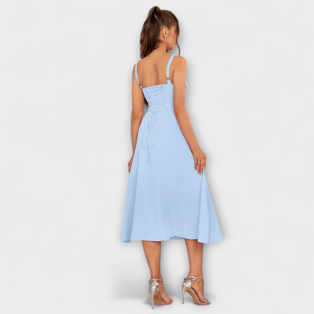 Nada - Roza top haljina s detaljem proreza