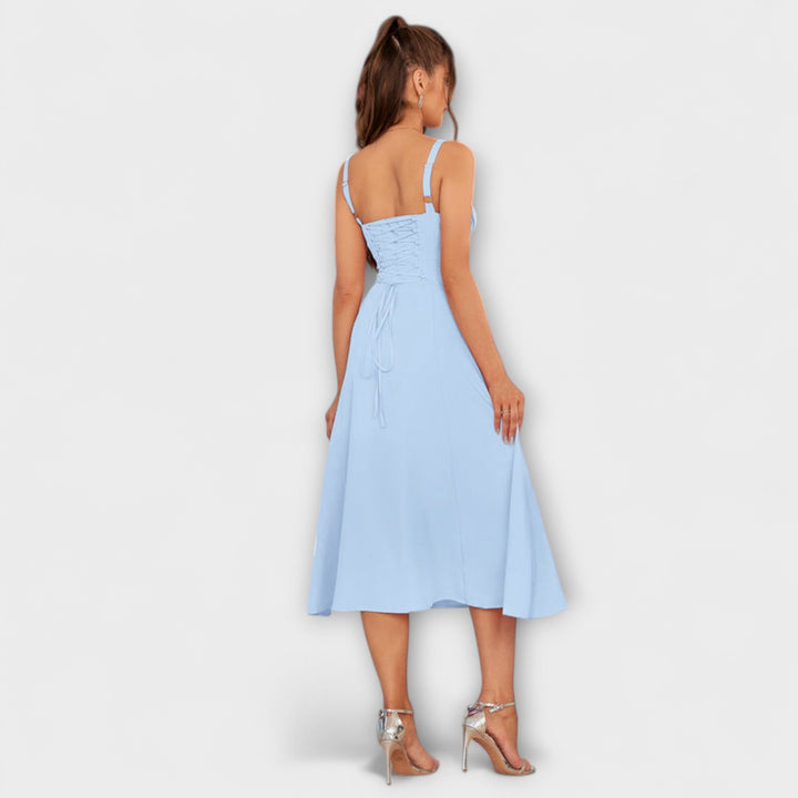 Nada - Roza top haljina s detaljem proreza