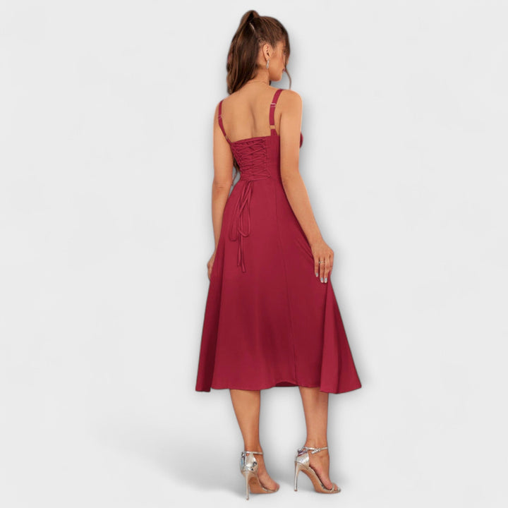 Nada - Roza top haljina s detaljem proreza