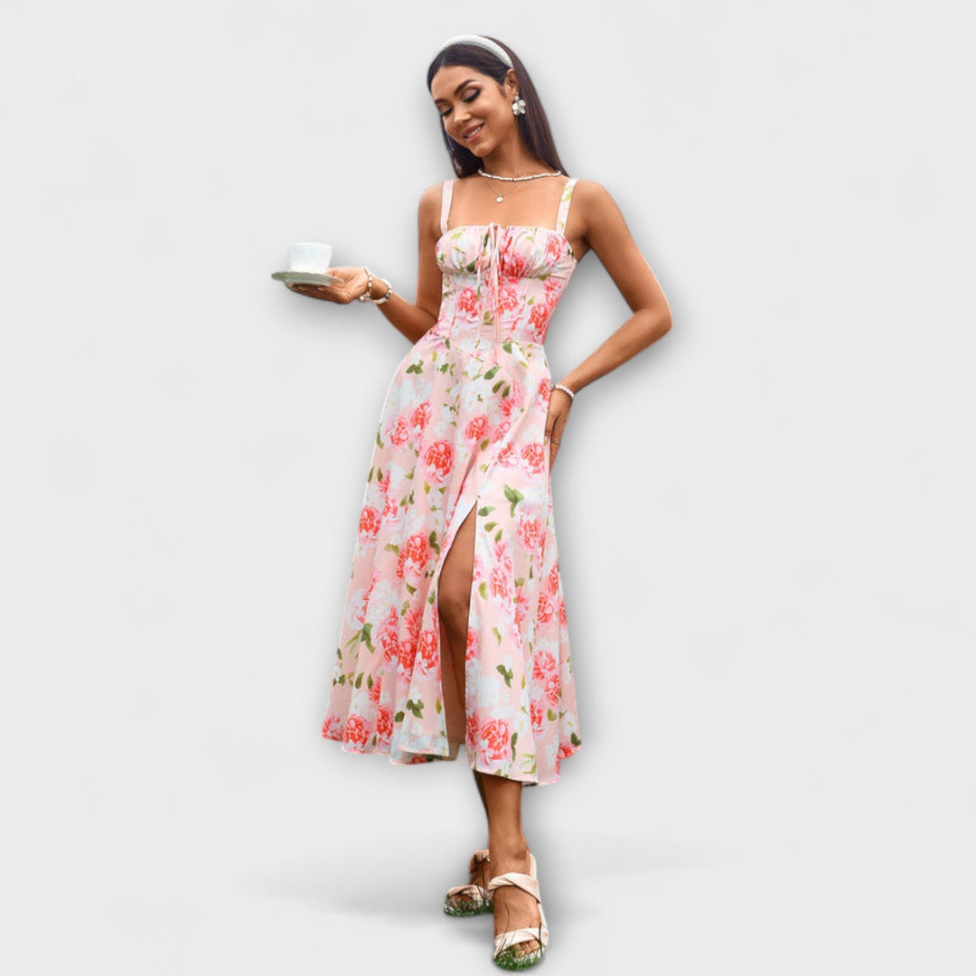 Nada - Roza top haljina s detaljem proreza