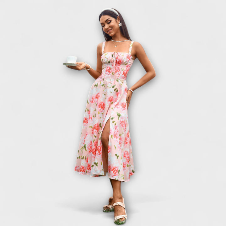 Nada - Roza top haljina s detaljem proreza