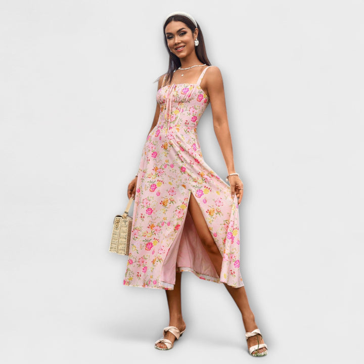 Nada - Roza top haljina s detaljem proreza