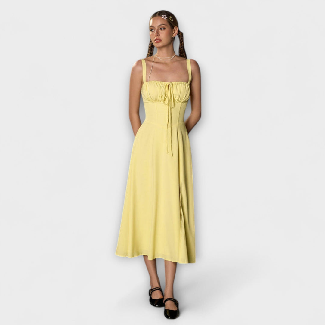 Nada - Roza top haljina s detaljem proreza