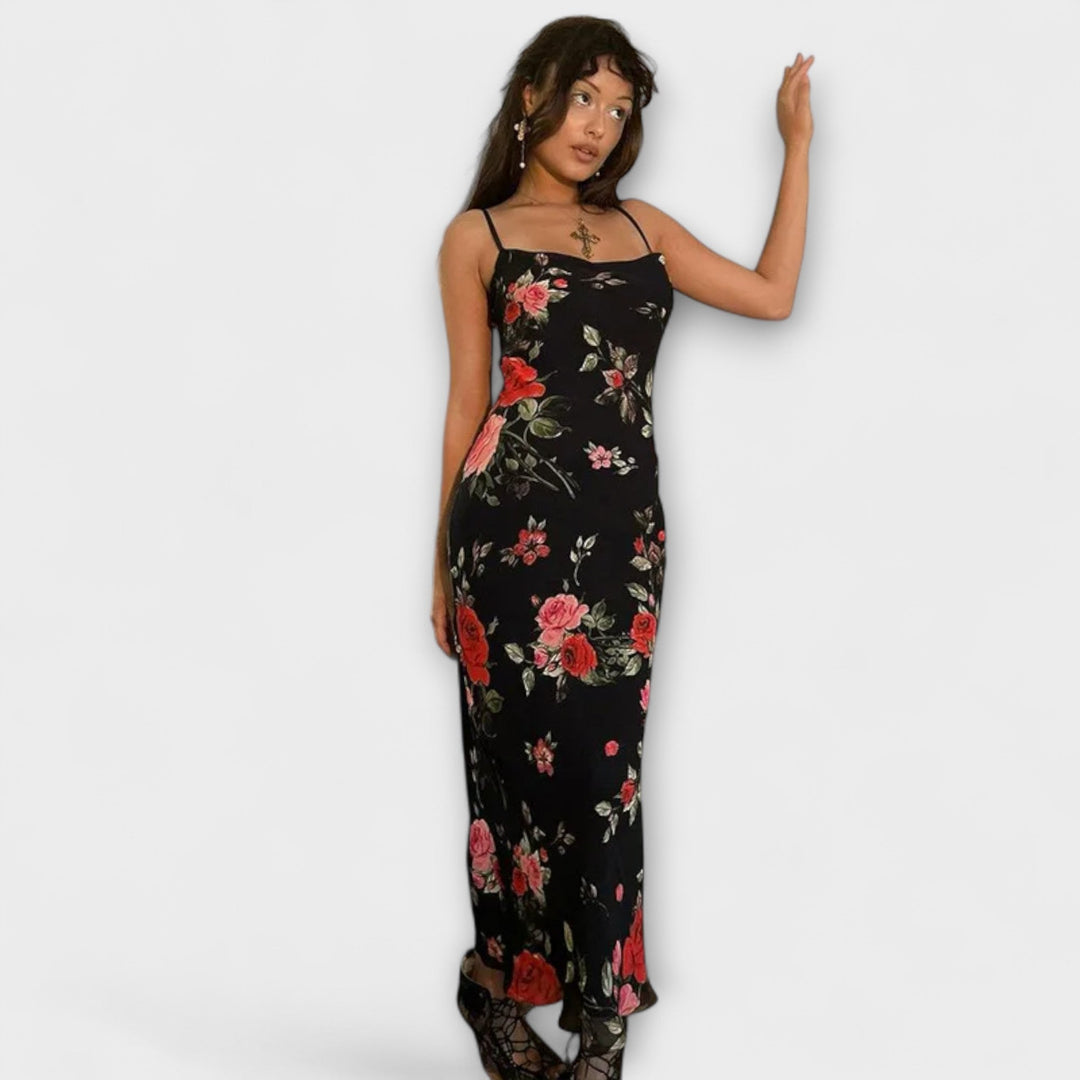 Kratka bodycon haljina s cvjetnim uzorkom i naramenicama