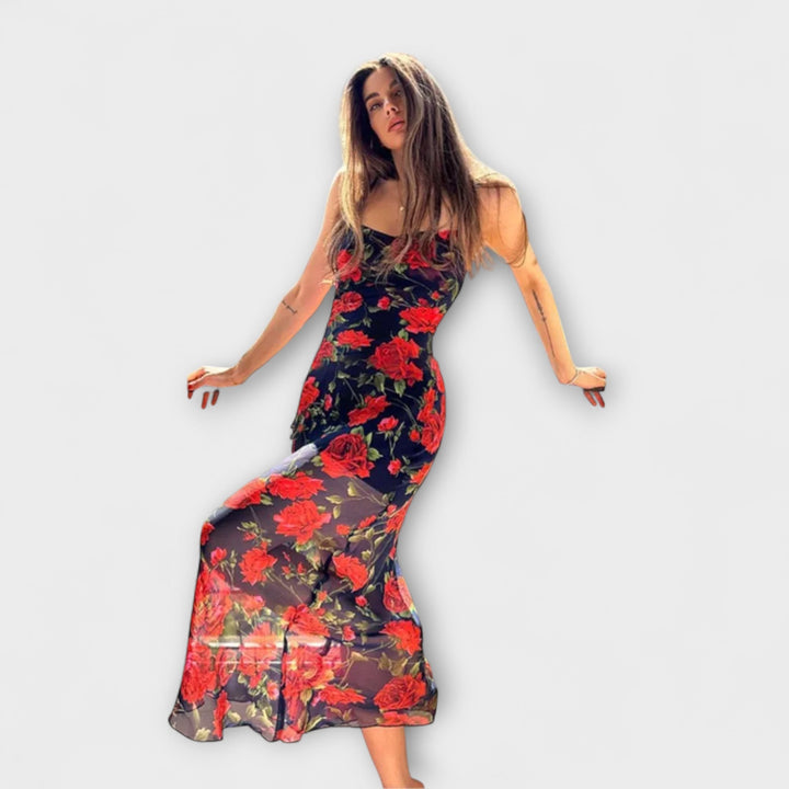 Kratka bodycon haljina s cvjetnim uzorkom i naramenicama