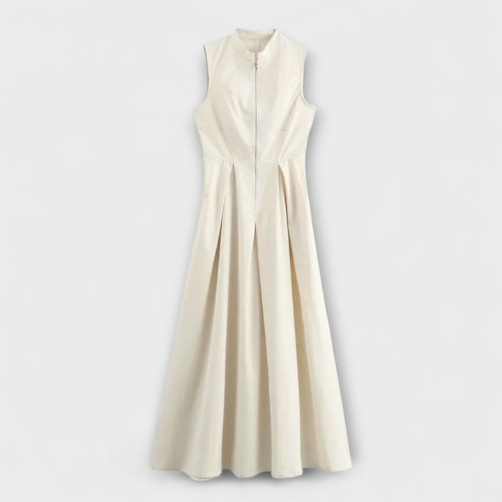 Kratka haljina bez rukava s plisiranjem i uskim krojem midi