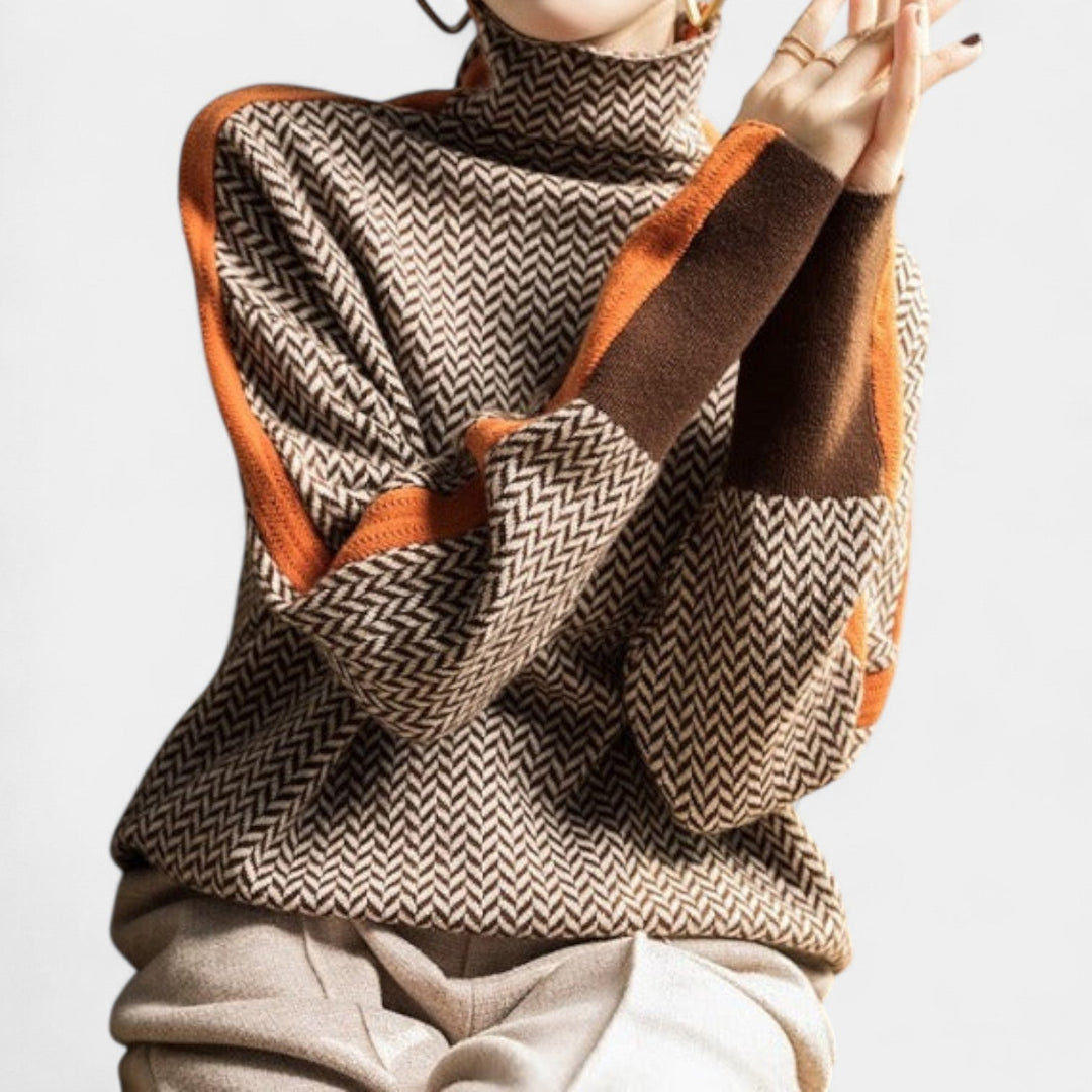 Teja – Elegantni pulover s uzorkom riblje kosti