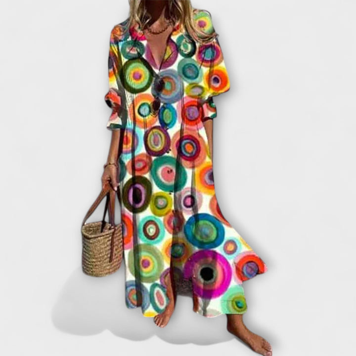 Lila - Lichotivé Maxi Haljina s Pokrivačem Trbuha