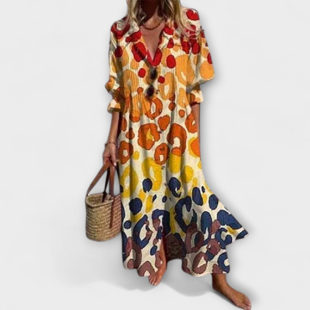 Lila - Lichotivé Maxi Haljina s Pokrivačem Trbuha